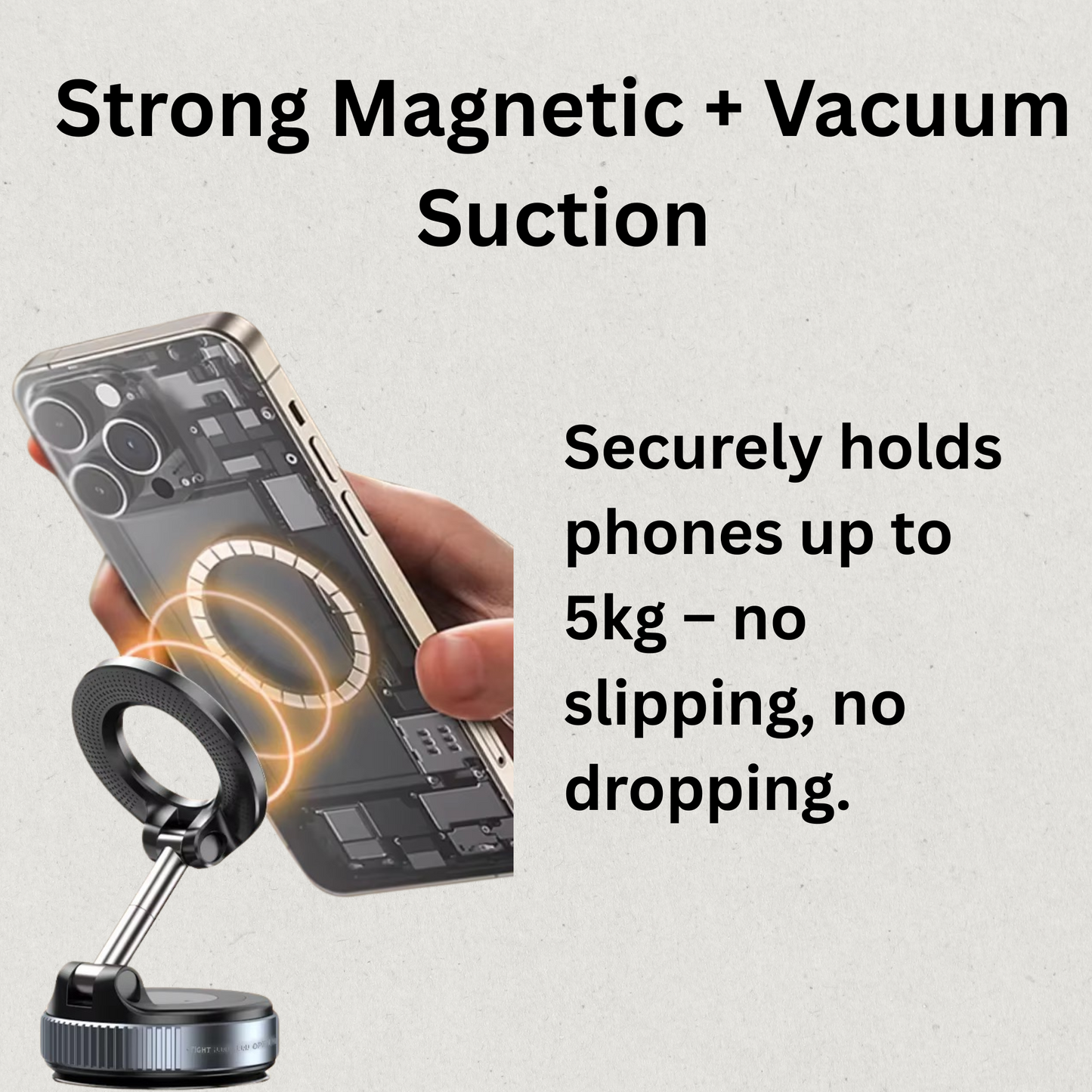 “Grip360 – Strong Magnetic Phone Holder for Car, Home & Office”