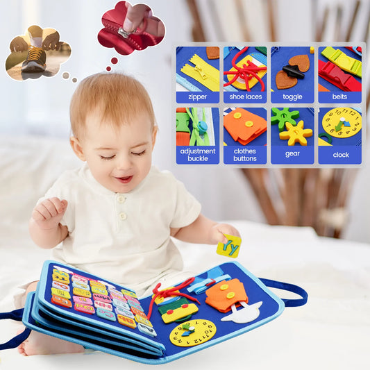 Montessori Busy Board for Toddlers | Interactive Learning Toy Book (3–6Y).