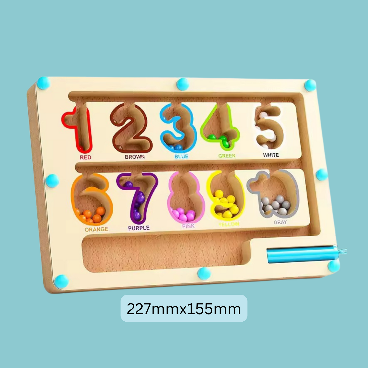 Florenelle™ Montessori Color & Number Board – Magnetic Bead Maze Game for Kids (3–6 yrs)