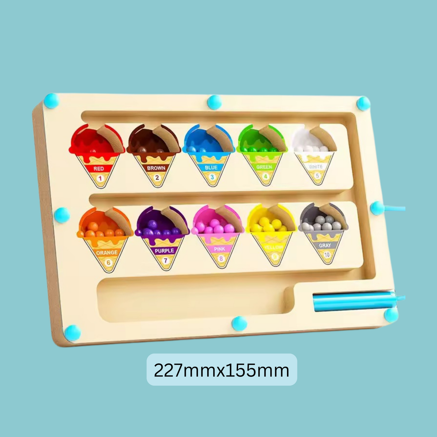 Florenelle™ Montessori Color & Number Board – Magnetic Bead Maze Game for Kids (3–6 yrs)