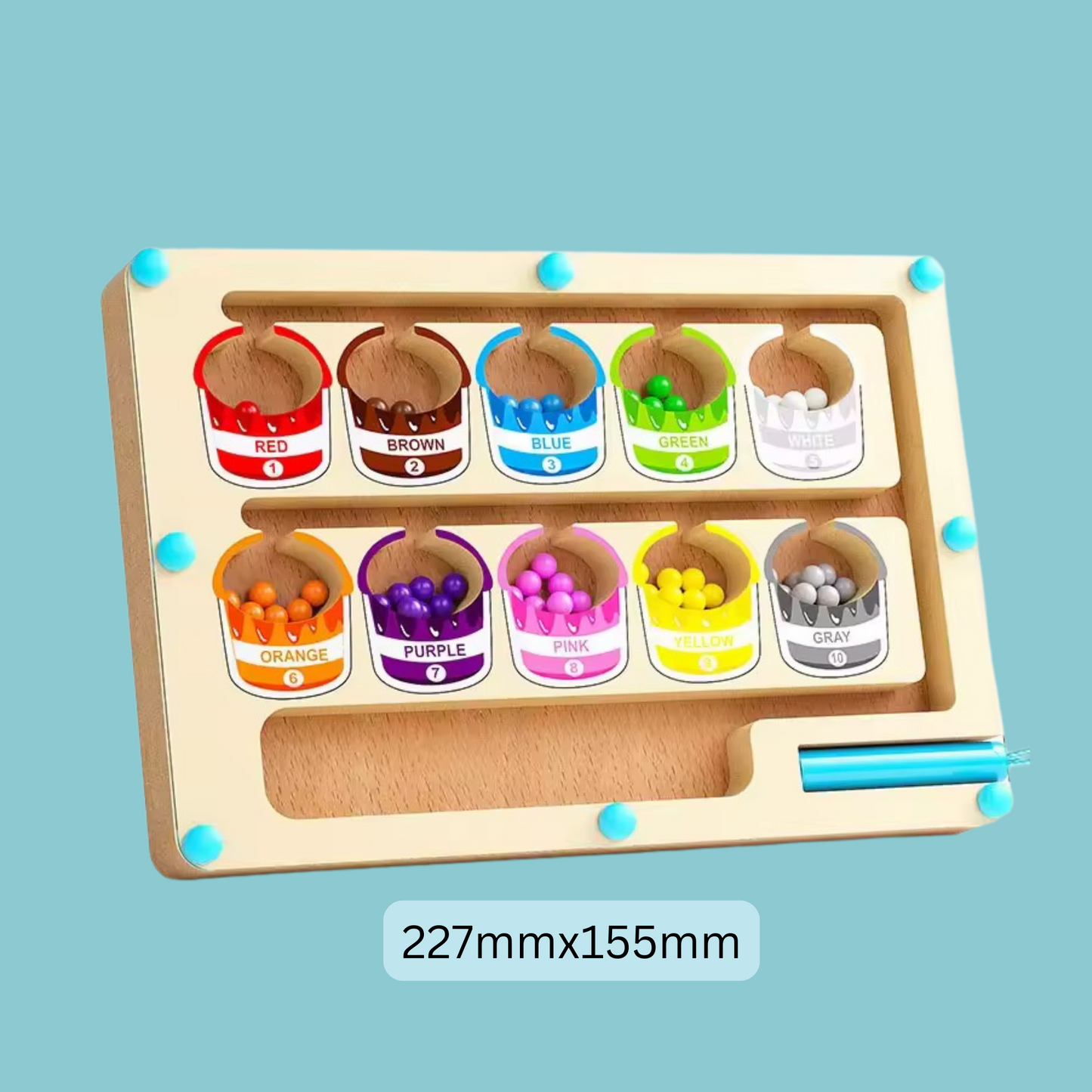 Florenelle™ Montessori Color & Number Board – Magnetic Bead Maze Game for Kids (3–6 yrs)