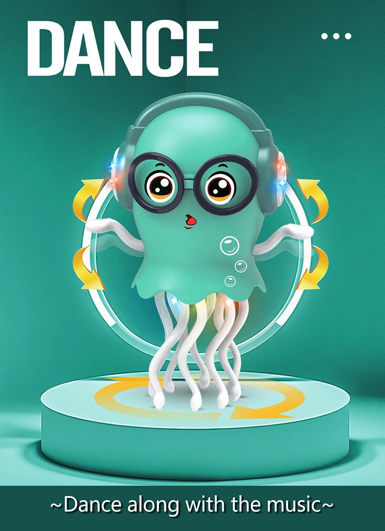 Magical Dancing Octopus Toy – Smart LED Music Crawling Baby Toy (Dance Jellyfish Edition).