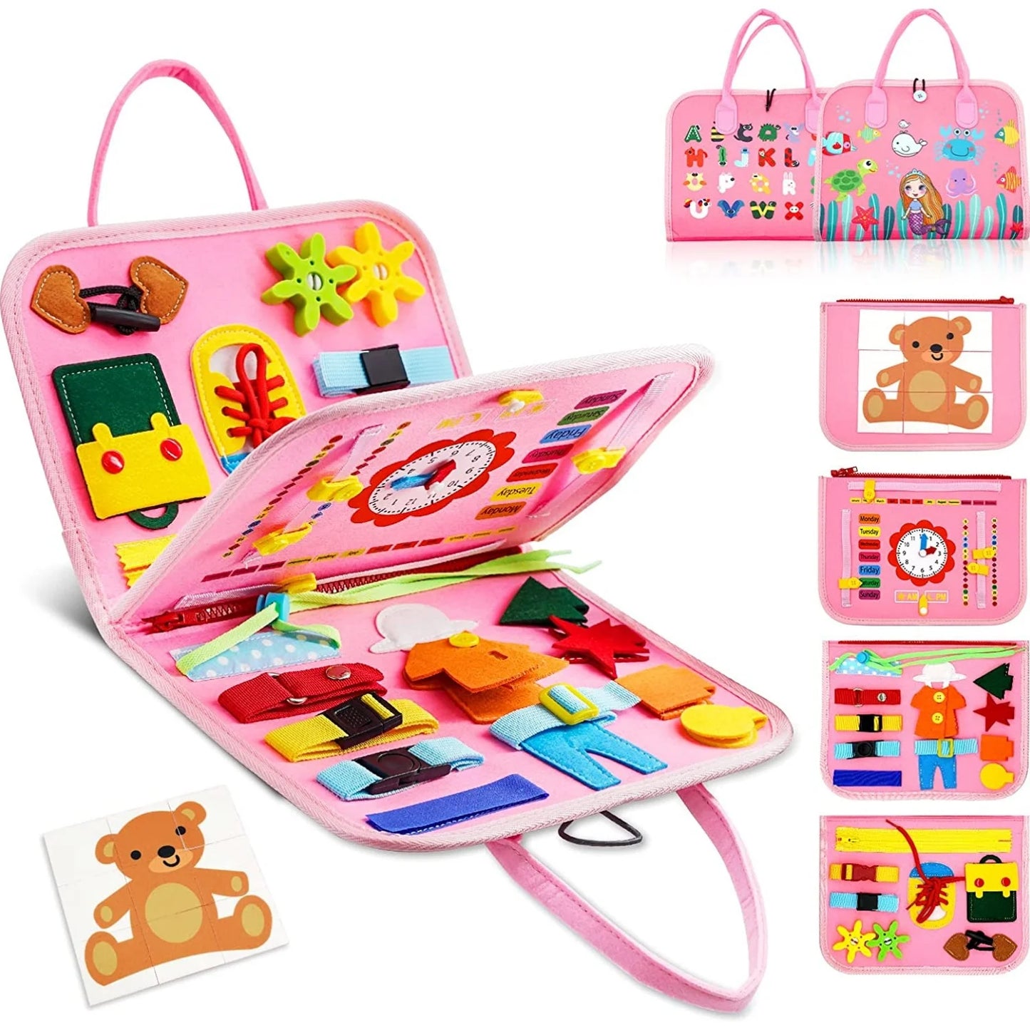 Montessori Busy Board for Toddlers | Interactive Learning Toy Book (3–6Y).