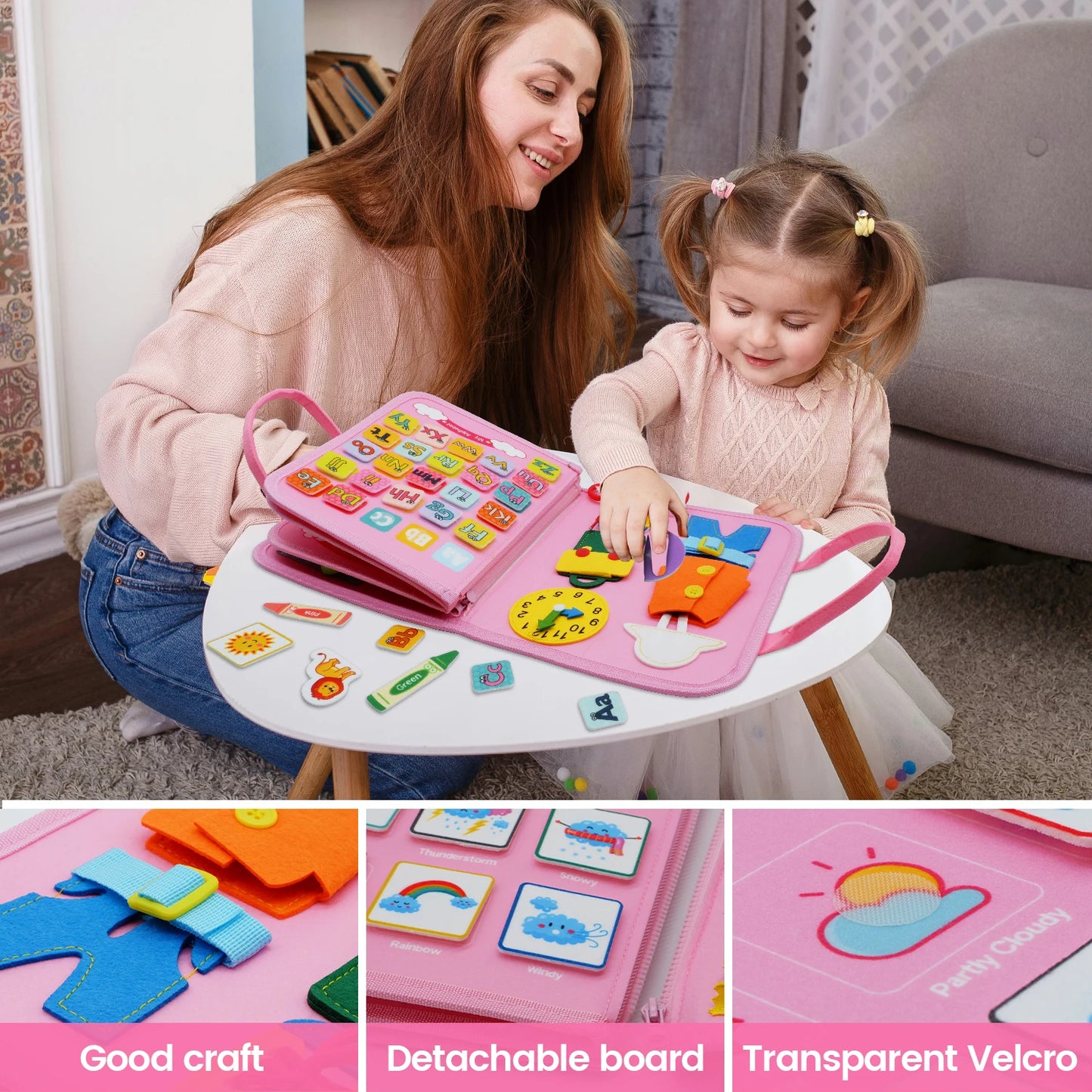Montessori Busy Board for Toddlers | Interactive Learning Toy Book (3–6Y).